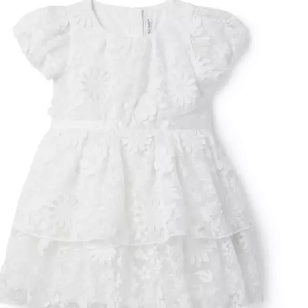 Preowned Janie and Jack White Lace Floral Dress Flower Girl Formal size 12 - Picture 2 of 12